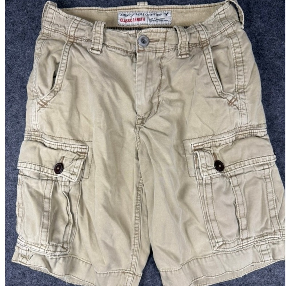 American Eagle Outfitters Young Men Beige Cargo Shorts Size 26 Classic